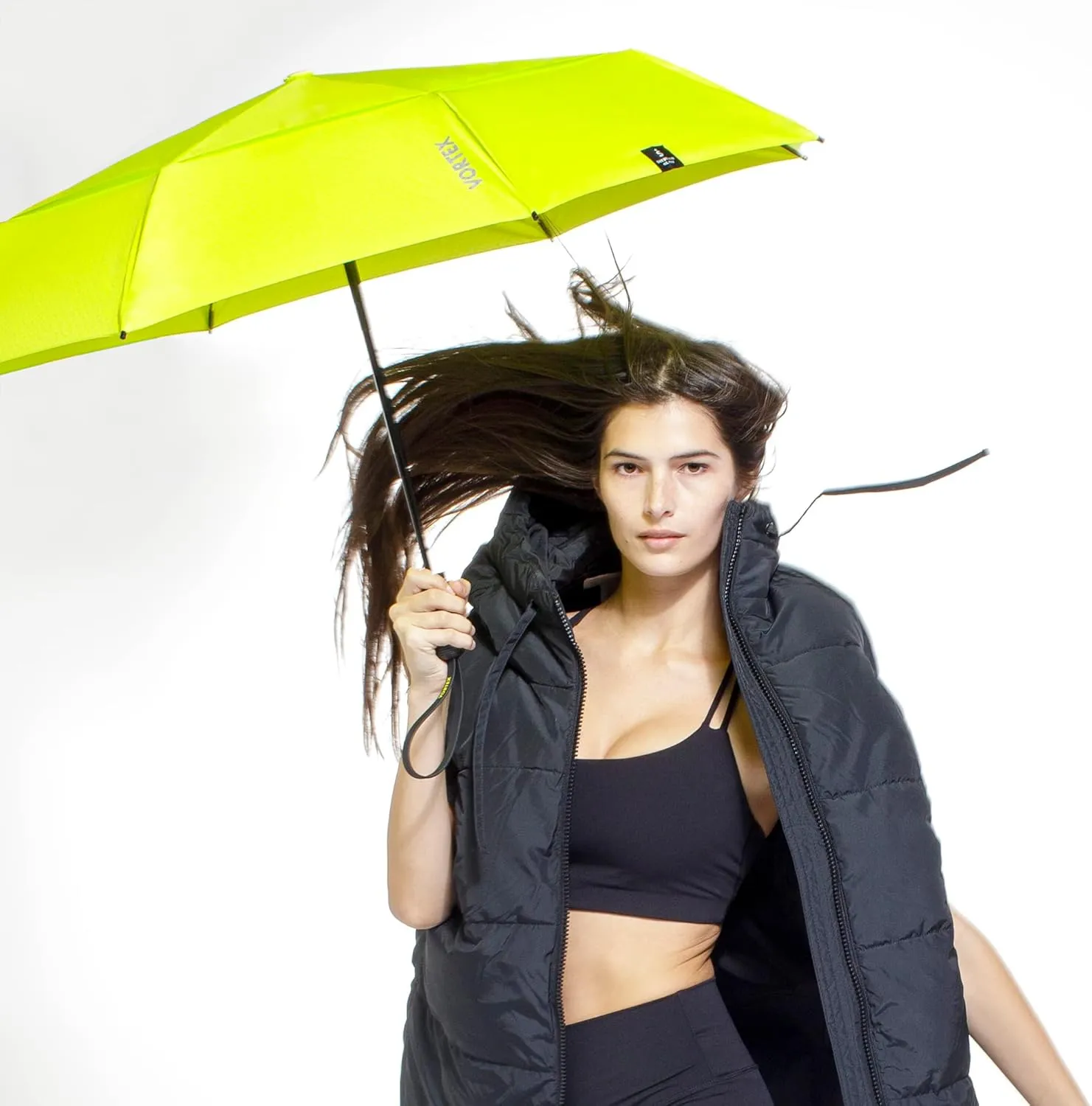 ShedRain Vortex Compact Umbrella, Folds to 11", 43" Arc, One-Hand Operation, Windproof up to 75 mph
