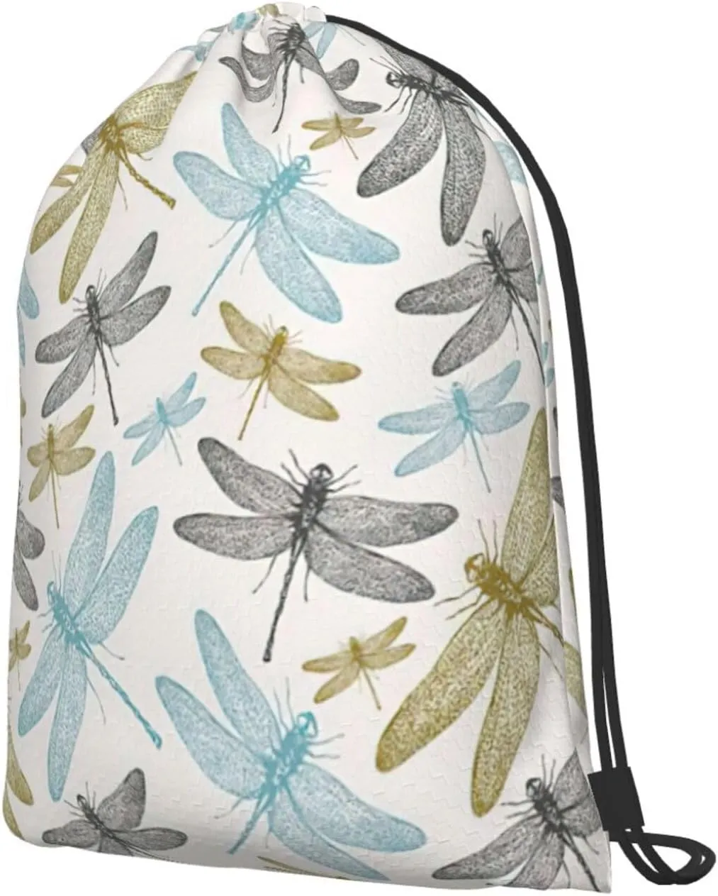 Simple Dragonfly Drawstring Cinch Backpack Polyester Sack Pack String Bag For Hiking Camping Adventure