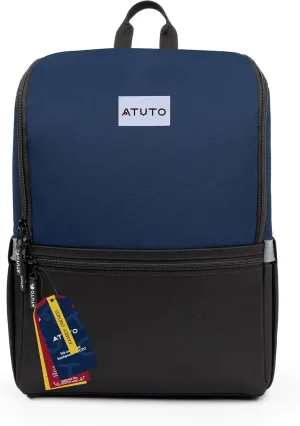 Slim Laptop Backpack for Men with 16 inch Laptop Compartment - Business Work Backpack for Men with Luggage Strap and Trolley Sleeve - Airflow Back, Fully Padded (Blue)