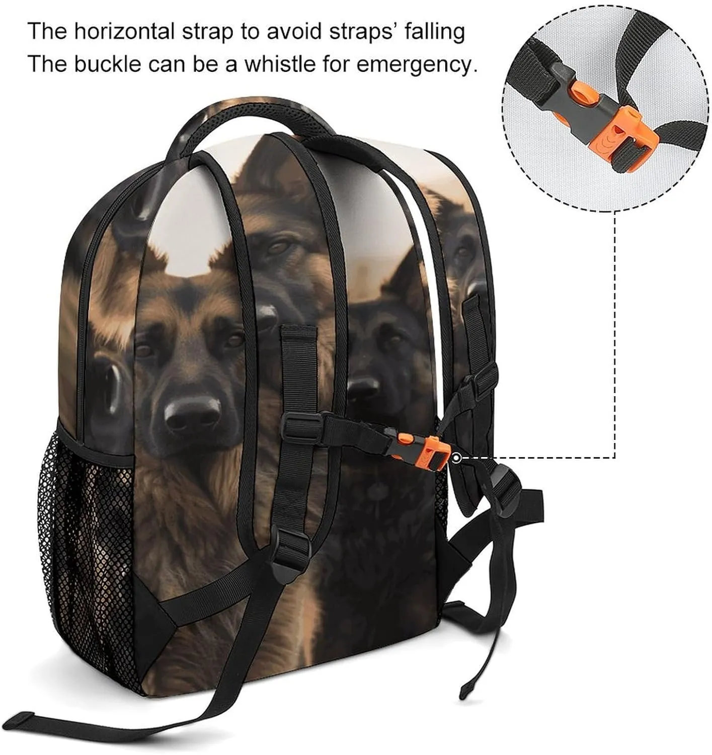 Small Backpacks Personalized Animal German Shepherd Printing Travel Bag Lightweight Travel Backpack For Women Men