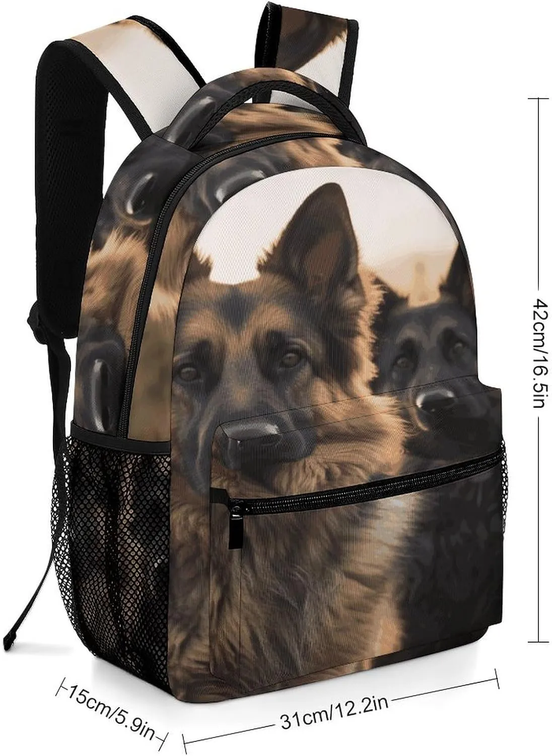 Small Backpacks Personalized Animal German Shepherd Printing Travel Bag Lightweight Travel Backpack For Women Men