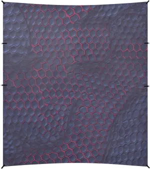 Snake Skin Print Style Palevioletred Foldable Beach Tent UPF50  Protection Easy Setup Portable Sunshade with Sandbags & Sand Shovel for Camping Trips, Fishing, Backyard Fun or Picnics