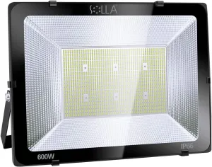 SOLLA 600W LED Stadium Flood Light Outdoor, 3300W Equivalent, 48000LM Super Bright LED Exterior Arena Light, IP66 Waterproof, 6000K Daylight White, Commercial Lighting for Sports Fields and Counts