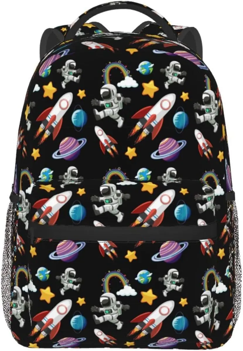 Space Astronaut Adventure Backpack Lightweight Laptop Backpack Casual Daypack Travel Double Shoulder Bag For Women Men