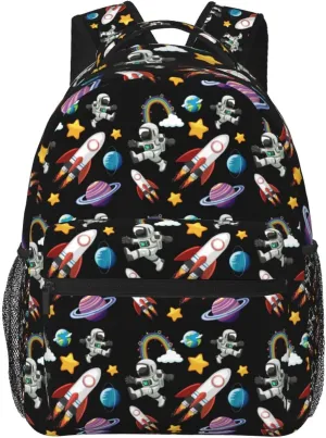 Space Astronaut Adventure Backpack Lightweight Laptop Backpack Casual Daypack Travel Double Shoulder Bag For Women Men