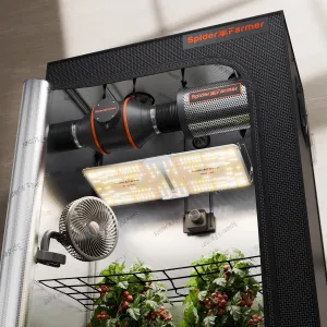 Spider Farmer® 2x4 EVO Complete Grow Tent Kit SF2000 Samsung LM301H EVO & Dimmable Grow Tent Complete System 24" x 47" x 71" Growing Tent Set 4" Ventilation System &6'' Clip Fan