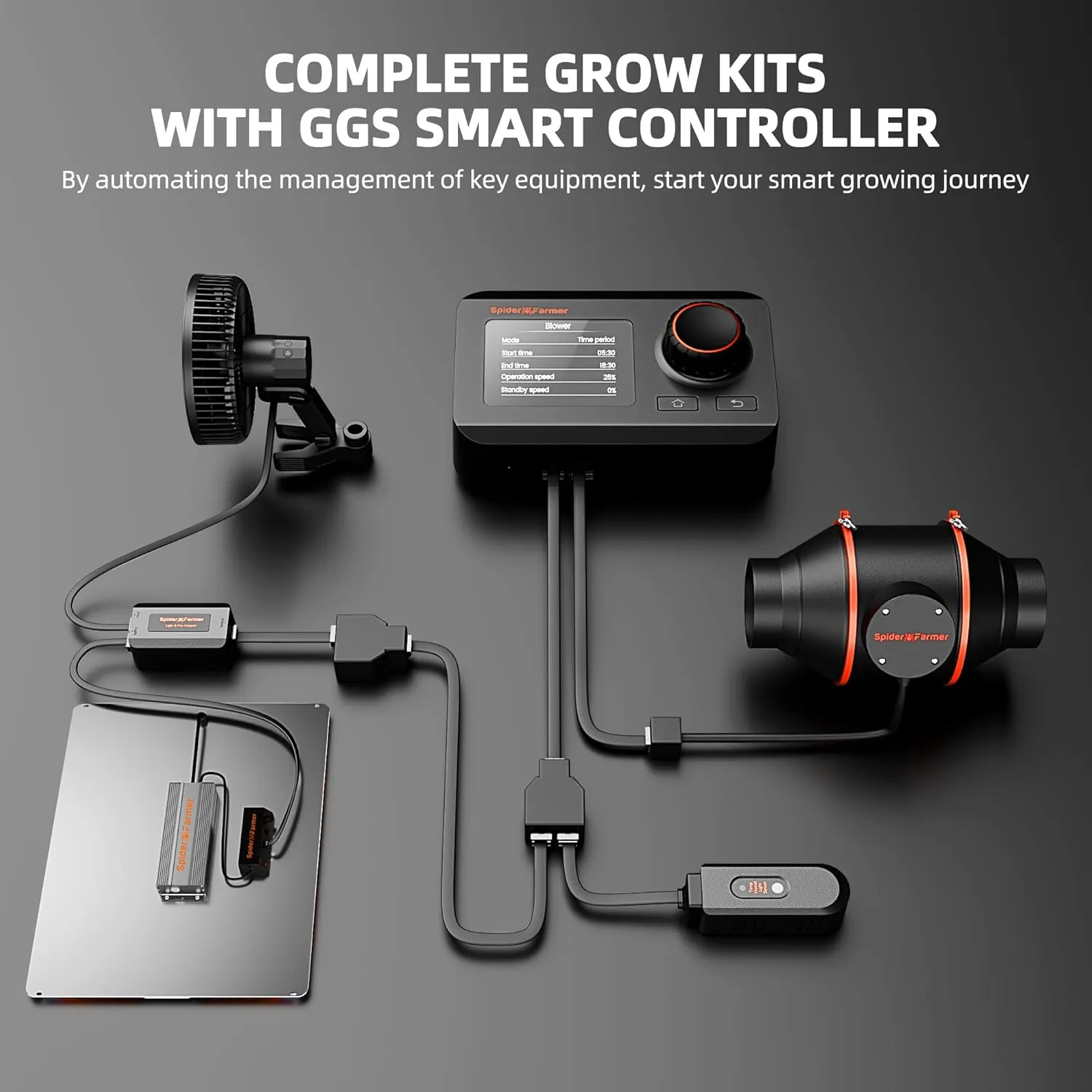 Spider Farmer SF4000 Grow Tent Kit Complete 4x4x6.6ft Samsung LM301H EVO LED Diodes, 450W Grow Light Complete System Grow Tent Set 48"x48"x80" with 6" Ventilation System GGS Smart Controller 2025