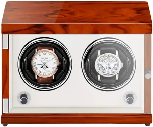 Spinner Winding Box Watch Winders - Rechargeable Two-Position Watch Shaker Mechanical Watch Winder Vertical Automatic Watch Winding Box with Light-Sensitive Led Light Quiet and WEL