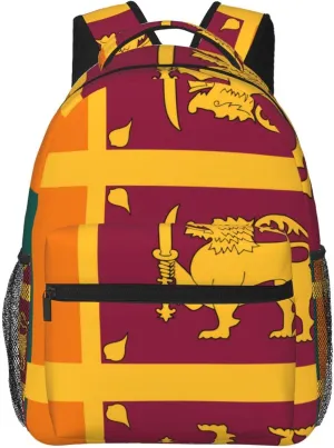 Sri Lanka Flag Backpack, suitable for light travel, daily multi-purpose bag, suitable for commuting, cycling, work