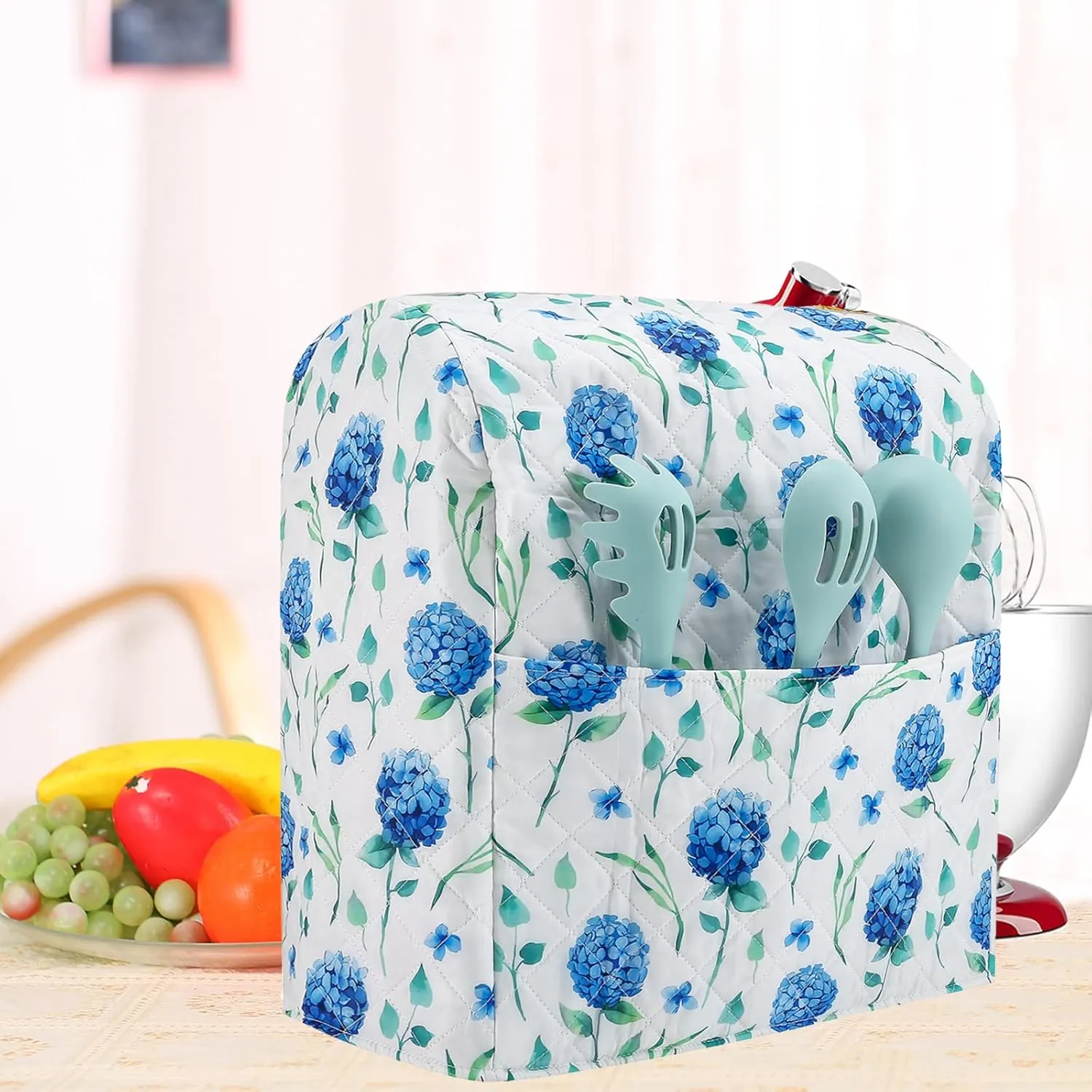Stand Mixer Cover,Hydrangea Kitchen Mixer Cover Compatible With 5-8 Qt Kitchenaid Hamilton Mixers,Spring Summer Kitchen Decor,Kitchen Aid Mixer Covers,Pioneer Woman Kitchen Aid Mixer Assecories