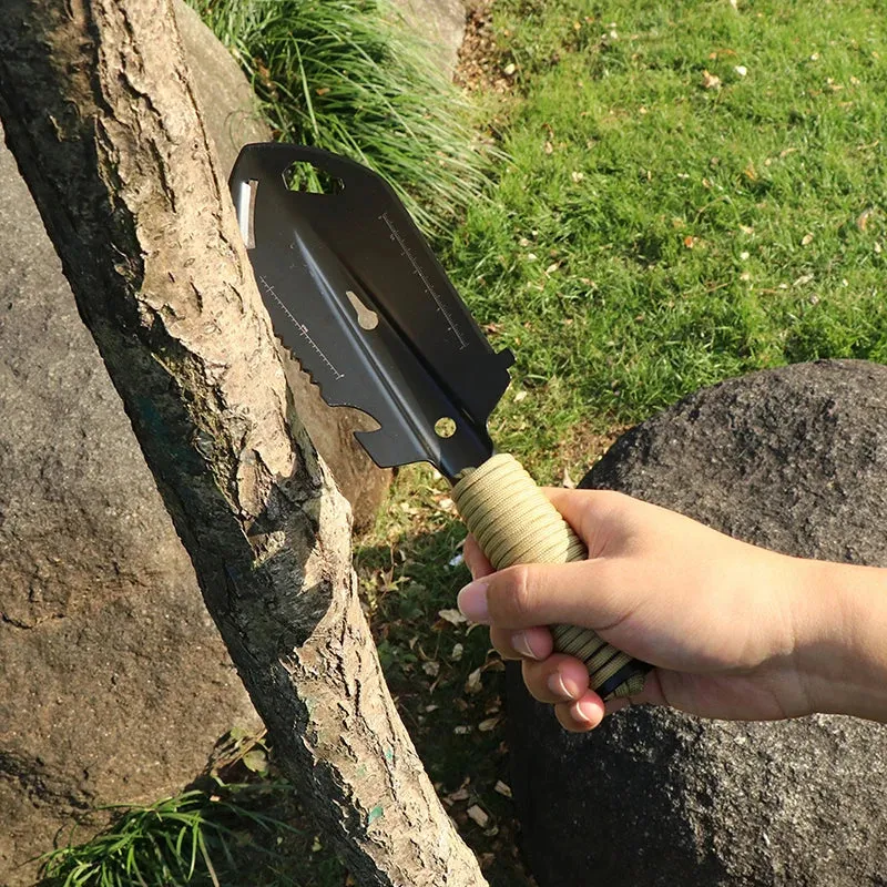 Steel Gardening Shovel With Wrench Outdoor Multifunction Army Shovel Military Survival Spade Camping Garden Digging Tools