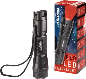Stepless Dimming Red Light Flashlight, 620nm-630nm High Purity, Adjustable Brightness and Focus for Night Observation, Astronomy, Aviation