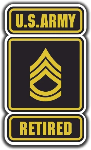 Sticker Army Logo Retired Sergeant First Class SFC E7 Decal United States Military for Car Truck Window Laptop Bumper US Flag 6.6 in