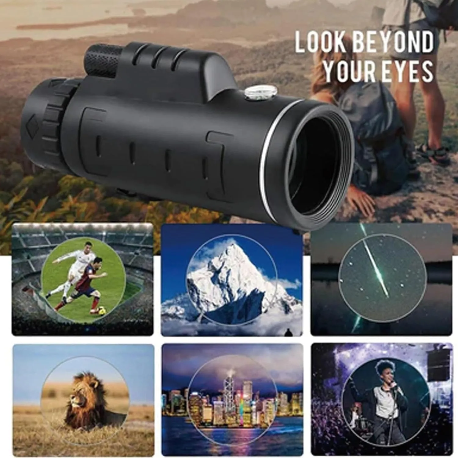 Stscope360 Monocular, STS Scope 360 with Smartphone Adapter Tripod Hand Strap, Stethoscope 360 Monocular Suitable for Bird Watching Hunting Hiking Camping (Green, 40x60)