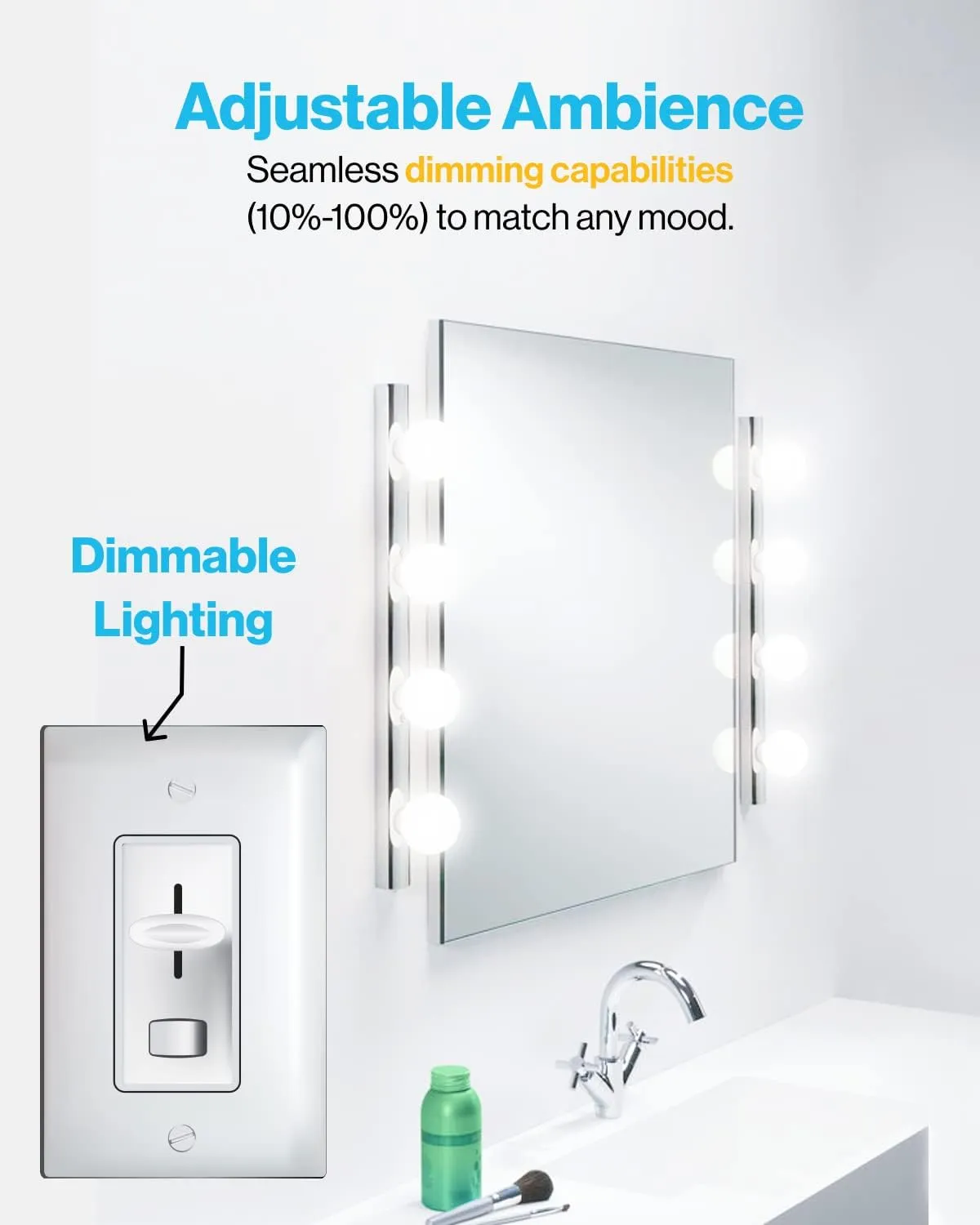 Sunco 10 Pack G25 LED Light Bulbs, Vanity Globe Bathroom Light Bulb, 450 LM, 5000K Daylight, 6W (40W Equivalent), Dimmable Mirror Vanity Decorative Bulb, E26 Base UL