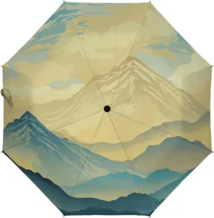 Sunlit Summit Splendor Automatic 3-Fold Compact Umbrella with Windproof & UV Protection Water-Repellent Travel Umbrella Lightweight and Durable for Men & Women