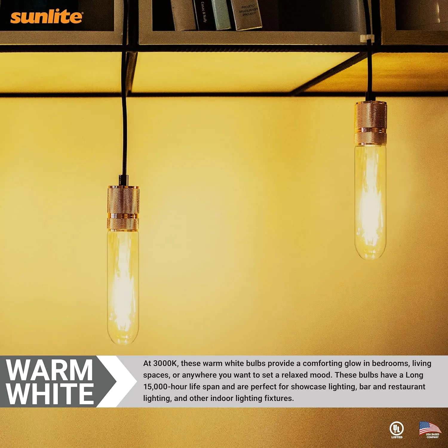 Sunlite LED Filament T10 Tubular Light Bulb, 2 Watts (25W Equivalent), 160 Lumens, Medium E26 Base, 120 Volts, Dimmable, 90 CRI, UL Listed, Clear, 3000K Warm White, 10 Pack