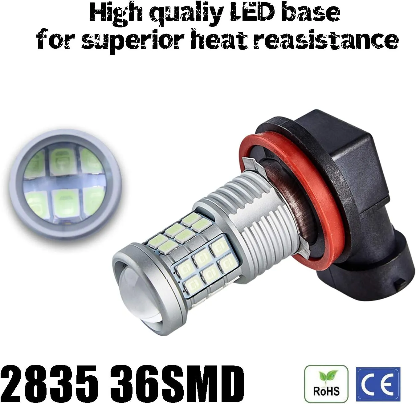 Super Bright 3000lm H8 H11 LED Fog Lights Bulbs DRL High Power 3030 Chips with Projector Lens Replacement for Cars Trucks, Ice Blue