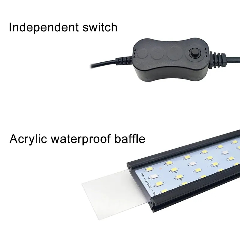 Super Slim Aquarium LED Clip Light 5W-16W for Plants Grow 220V Adjustable Lighting for Glass Thickness ≤2.2CM