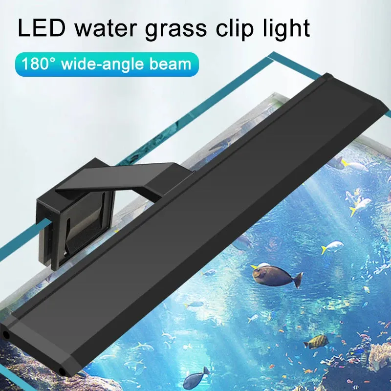 Super Slim Aquarium LED Clip Light 5W-16W for Plants Grow 220V Adjustable Lighting for Glass Thickness ≤2.2CM