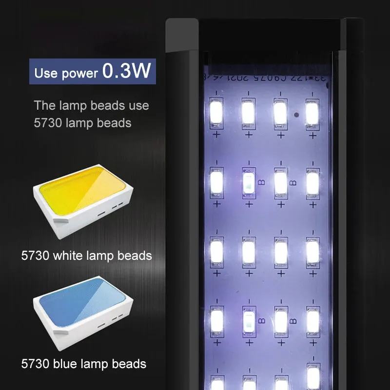 Super Slim Aquarium LED Clip Light 5W-16W for Plants Grow 220V Adjustable Lighting for Glass Thickness ≤2.2CM