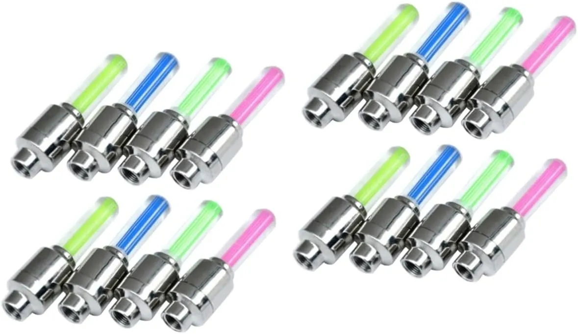 SUPVOX 16 Pcs Valve Light Tires Accessories Bike LED Wheel Lights Glow Sticks Bicycle Accessories LED Bike