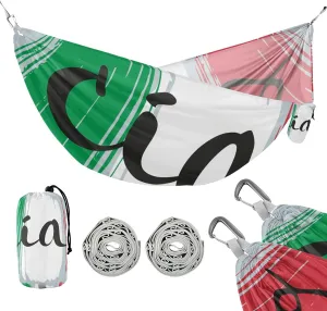 susiyo Portable Camping Hammock Italian Ciao Printed Lightweight Hammock Comfortable Travel Swing with Tree Straps for Camping Hiking Backpacking Travel or Beach - Up to 330lbs
