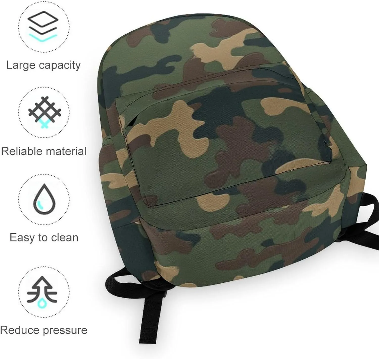 SWEET TANG Lightweight Backpack College Travel Daypack Compatible with Green Camouflage Army Camo for Men Women, Anti Theft Laptop Backpack Large Capacity for Picnic Hiking