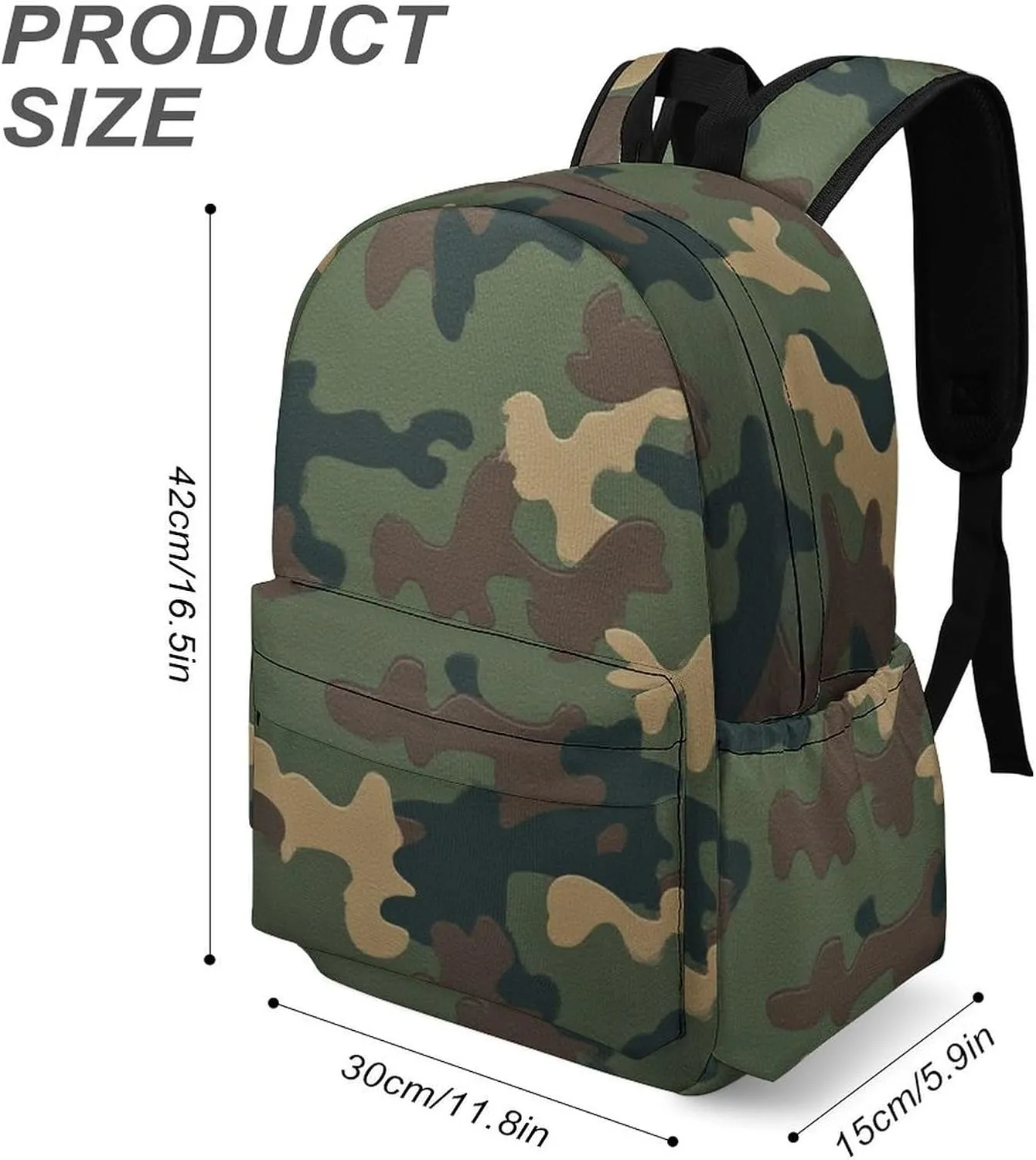 SWEET TANG Lightweight Backpack College Travel Daypack Compatible with Green Camouflage Army Camo for Men Women, Anti Theft Laptop Backpack Large Capacity for Picnic Hiking