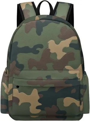 SWEET TANG Lightweight Backpack College Travel Daypack Compatible with Green Camouflage Army Camo for Men Women, Anti Theft Laptop Backpack Large Capacity for Picnic Hiking