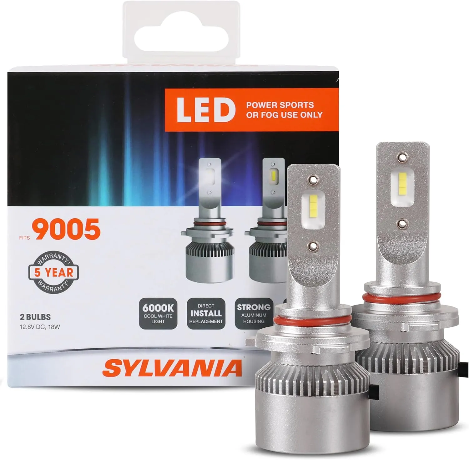 SYLVANIA 9005 LED Powersport Headlight Bulbs for Off-Road Use or Fog Lights - 2 Pack