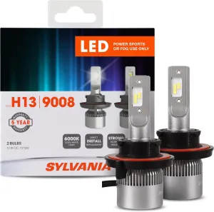 SYLVANIA H13 9008 LED Powersport Headlight Bulbs for Off-Road Use or Fog Lights - 2 Pack