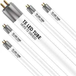 T5 12 Inch LED F8T5WW LED Replacement F8T5 5 Watts 685 Lumens Warm White 3000K G5 Fluorescent Under Cabinet Light Bulb Direct Replacement Without Rewiring, Pack of 5