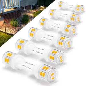 T5 T10 194 921 Wedge Base LED Light Bulbs 3 Watts Equivalent 25W 30W Incandecent Bulbs 2700K Warm White 300lm AC/DC 12-24V for Landscape Stair Step Pathway RV Camper Trailer Lighting, 12 Pack