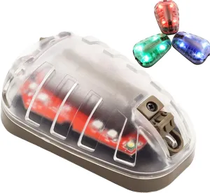 Tactical IR & Visible LED Helmet Strobe, Military Signal Light for Outdoor Rescue Adventure (Black Base-Red Light)