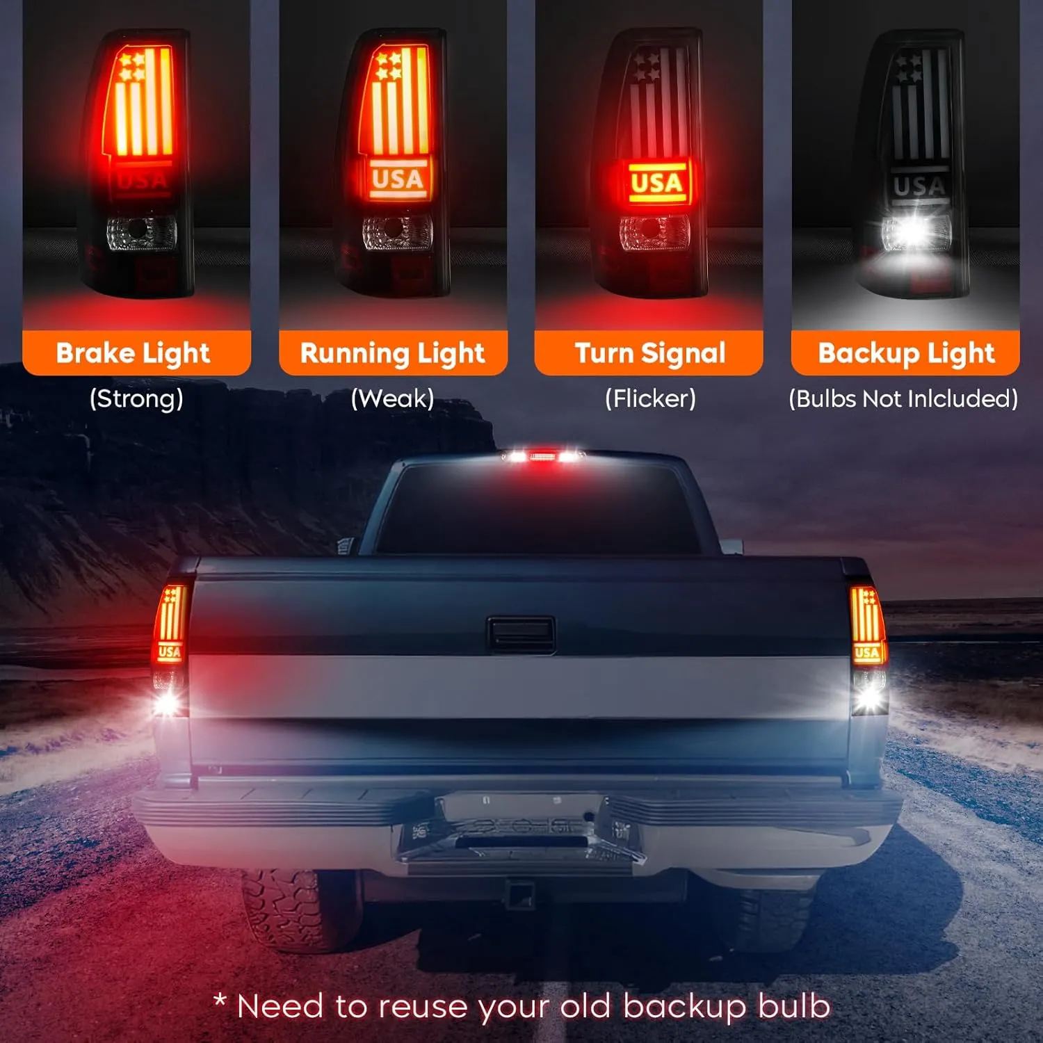 Tail Light   3rd Third Brake Cargo Lamp for Chevy Silverado 1500 2500 1999-2002, Silverado 1500 2500 HD 2001-2002, GMC Sierra 1500 2500 1999-2003, Sierra 1500 2500 HD 2001-2003 High Mount Stop Light