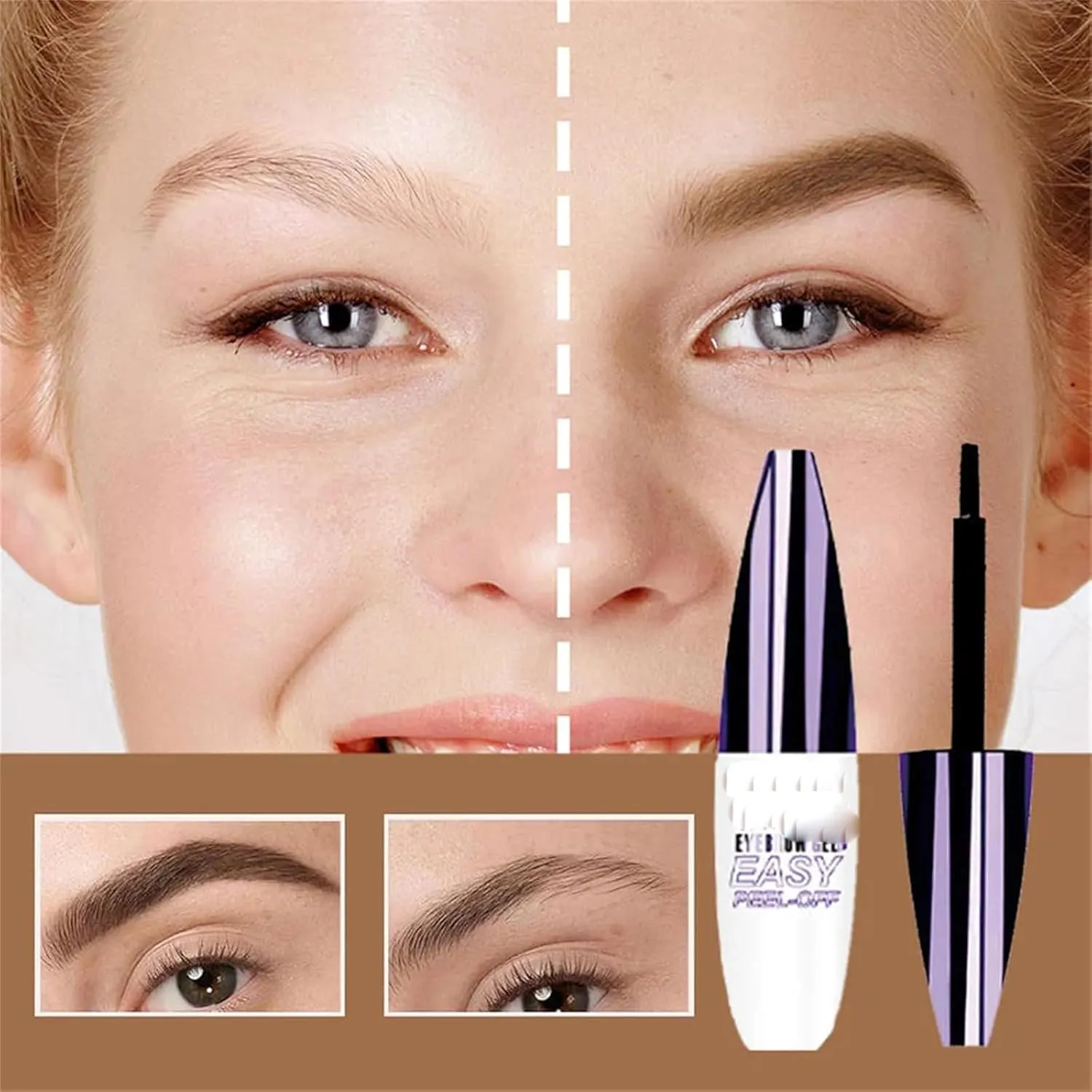 Tattoo Eyebrow Gel Easy Peel Off for Women,Easy Peel-Off Eyebrow Gel,Long-Lasting Makeup,Waterproof & Sweatproo,For All Skin Types