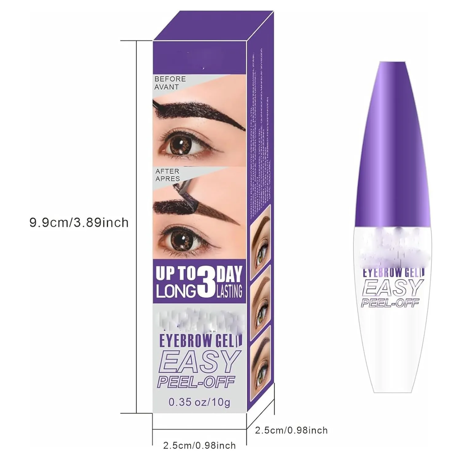 Tattoo Eyebrow Gel Easy Peel Off for Women,Easy Peel-Off Eyebrow Gel,Long-Lasting Makeup,Waterproof & Sweatproo,For All Skin Types