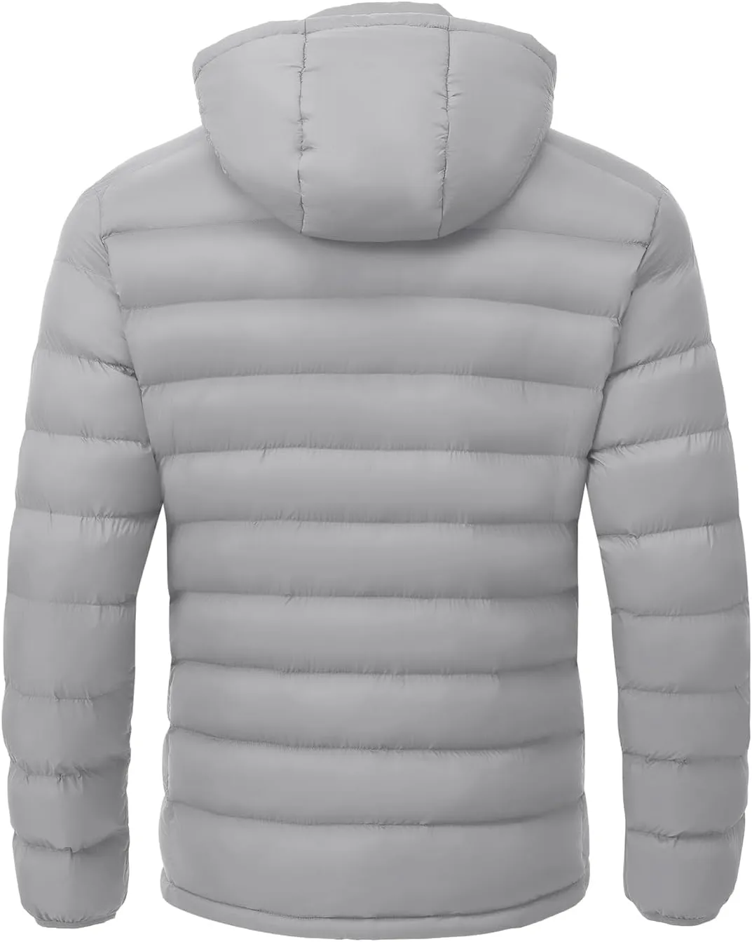TBMPOY Men's Lightweight Puffer Jackets Detachable Hood Water-Resistant Casual Winter Coat Hooded Insulated for Travel Ski