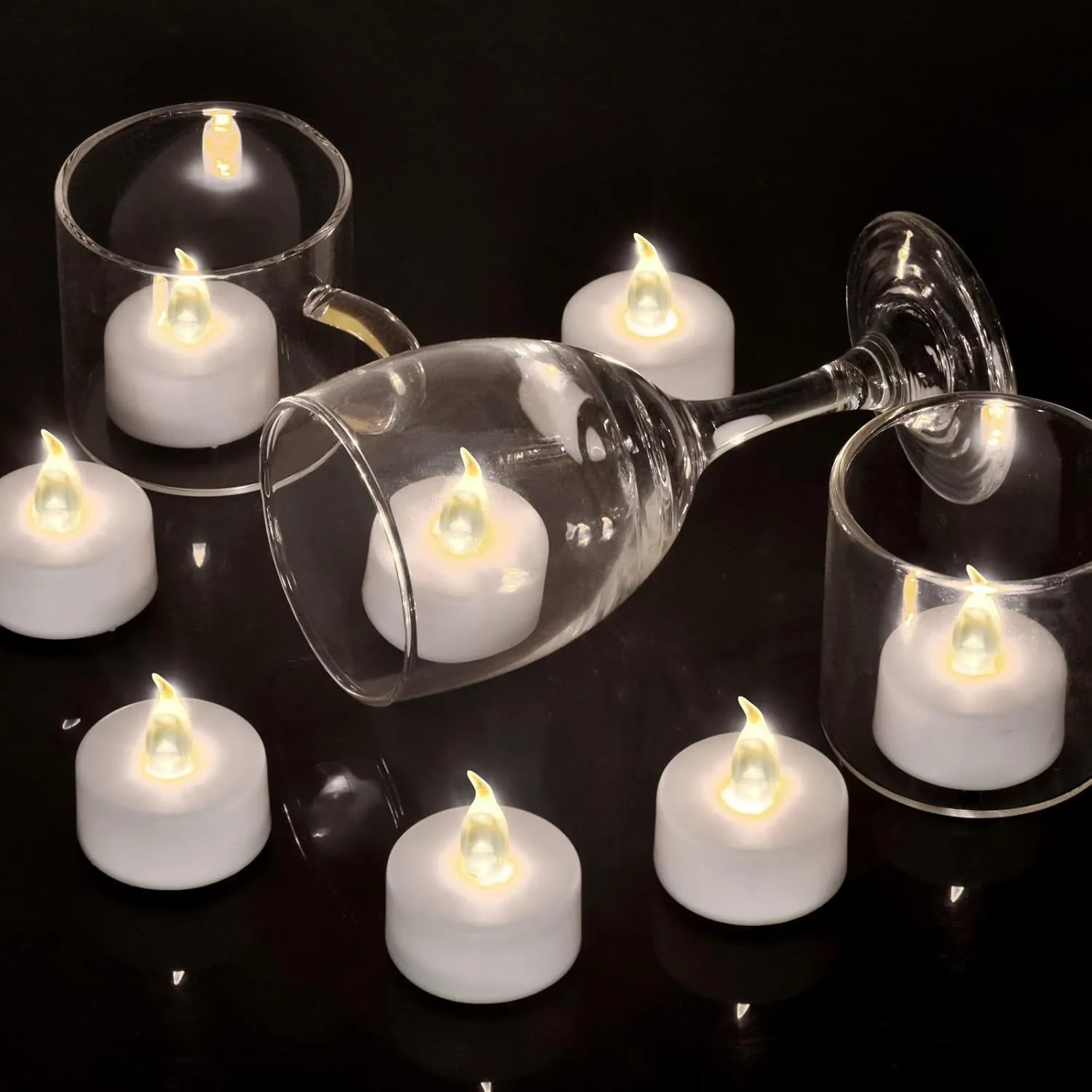 Tea Light, 100 Pack Flameless LED Tea Lights Candles Flickering red 200  Hours Battery-Powered Tealight Candle. Ideal for Party, Wedding, Birthday, Gifts and Home Decoration