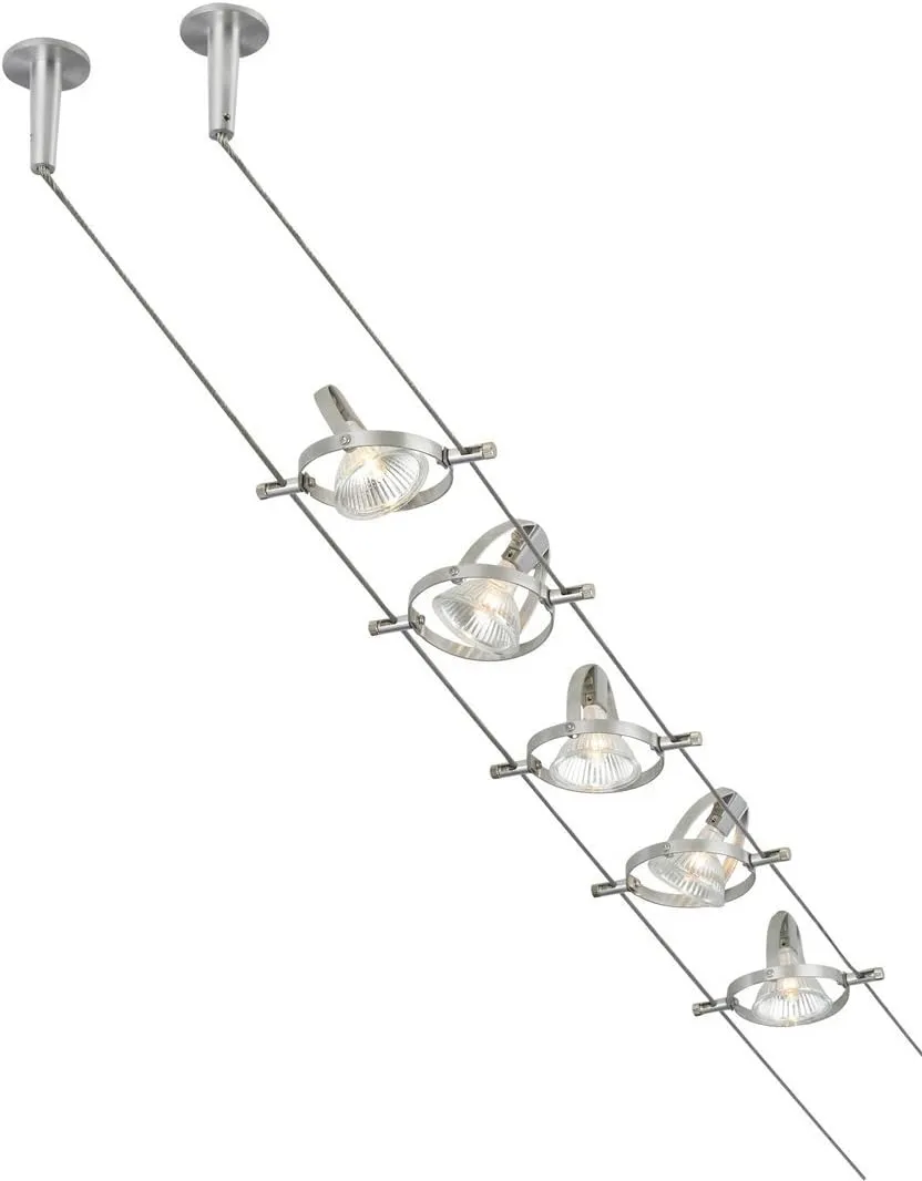 Tech Lighting Tiella 800CBL5PN, Accent Electronic Low Volt Surface Track Lighting Kits, 100 Watts Halogen, (Matte Nickel-2 Pack)