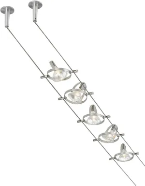Tech Lighting Tiella 800CBL5PN, Accent Electronic Low Volt Surface Track Lighting Kits, 100 Watts Halogen, (Matte Nickel-2 Pack)