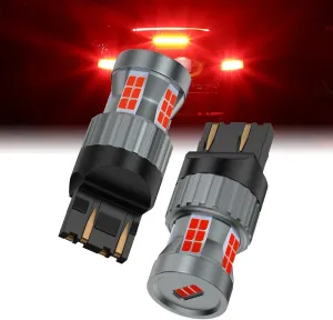 Teguangmei Upgrade 7443 LED Bulb Red 23W Bright Built in Resistor Canbus Error Free Anti Hyper Flash 7443 7444 7444NA 7443A T20 W21W T3 LED Bulb for Brake Light Stop Light Tail Light (2PCS)
