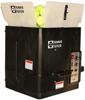Tennis Tutor Plus. Variable TOPSPIN and Backspin. Made in USA by #1 Tennis Machine Company.