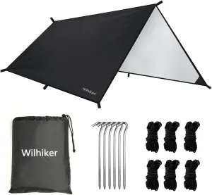 Tent Camping Tarp Hammock Rain Fly: Ultralight Tarps with 3000 PU Waterproof, Hammock Rainfly Sun-Proof Shade for Park Picnic Hiking Backpacking Fishing Outdoor Accessories, 10 x 10 ft