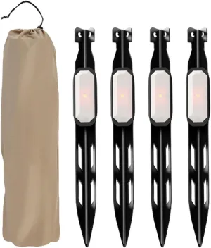 Tent Peg Tent Pegs Heavy Duty Tent Stakes 4 Tent Tips with LED Light V Shaped Ground Anchors for Picnic Shelter Outdoor Camping li