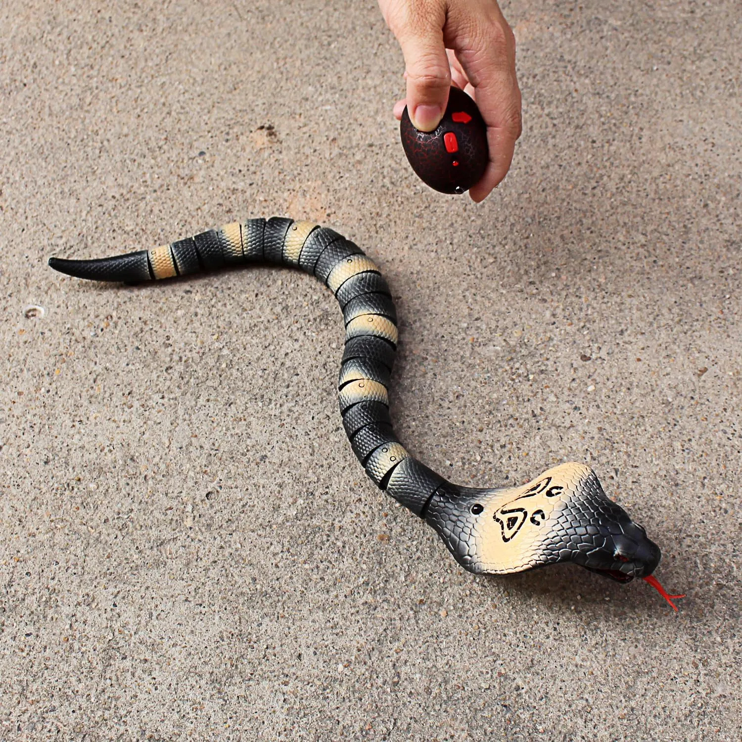 Tipmant RC Snake IR Remote Control Cobra Electric Fake Realistic Animal Crawling Vehicle Scary Trick Kids Halloween Christmas Prank Toys Birthday Gifts (Grey)