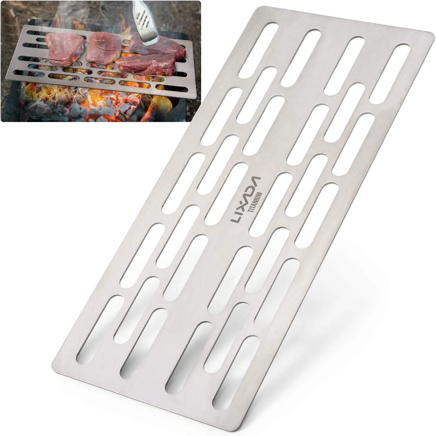 Titanium Barbecue Grill Lightweight Portable BBQ Grill Plate for Outdoor Camping Hiking Backpacking Picnic Backyard