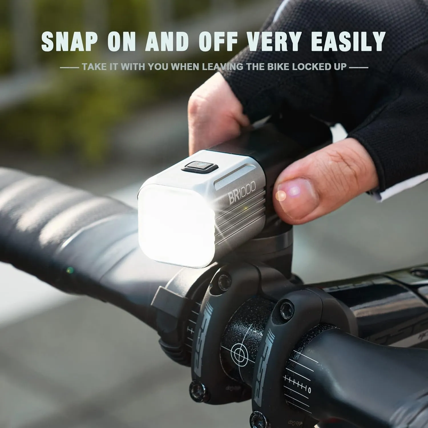 TOWILD BR1000 Bike Lights for Night Riding,1000 Lumen Lightweight Bike Front Light,Long Battery Life,Compatible with Garmin/GoPro Mount,3500mAh Rechargeable&Replaceable Battery,for Commuter Cyclists