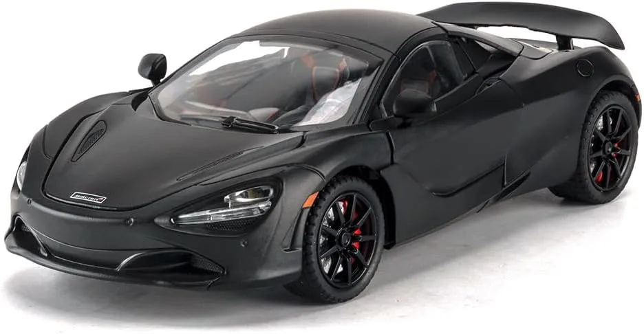 Toy Cars McLaren 720s Roadster Model 1/24 Black Alloy Collectibles Die-cast Vehicles with Sound and Light